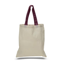 Load image into Gallery viewer, Cotton Tote with Colored Handles in Maroon