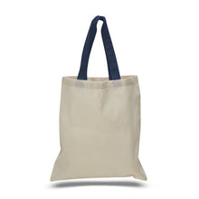 Load image into Gallery viewer, Cotton Tote with Colored Handles in Navy Blue