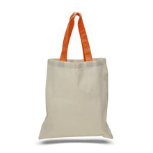 Load image into Gallery viewer, Cotton Tote with Colored Handles in Orange