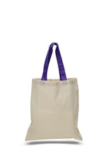Load image into Gallery viewer, Cotton Tote with Colored Handles in Purple