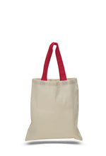 Load image into Gallery viewer, zCotton Tote with Colored Handles in Red