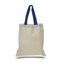 Load image into Gallery viewer, Cotton Tote with Colored Handles in Royal Blue