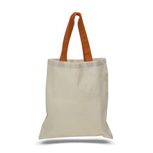 Load image into Gallery viewer, Cotton Tote with Colored Handles in Texas Orange