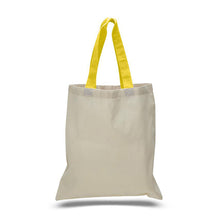 Load image into Gallery viewer, Cotton Tote with Colored Handles in Yellow