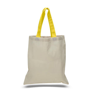 Cotton Tote with Colored Handles in Yellow