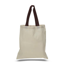 Load image into Gallery viewer, Cotton Tote with Colored Handles in Chocolate