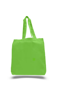 Gusset Jumbo Canvas tote in Lime Green
