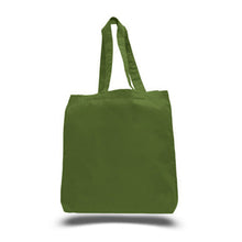 Load image into Gallery viewer, Gusset Jumbo Canvas tote in Army green