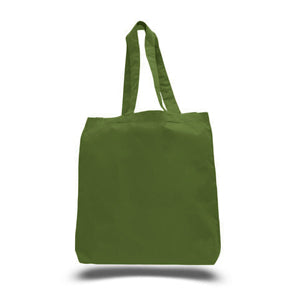 Gusset Jumbo Canvas tote in Army green