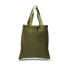 Load image into Gallery viewer, Cotton canvas tote in army green