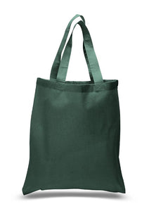 Cotton canvas tote in forest green