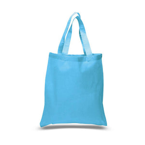 Cotton canvas tote in turquoise