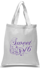 Load image into Gallery viewer, Sweet 16 tote bag printed in Lavender