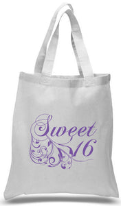 Sweet 16 tote bag printed in Lavender