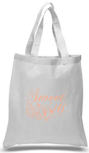 Sweet 16 tote bag printed in Peach