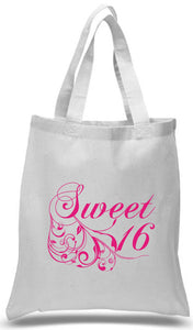 Sweet 16 tote bag printed in Pink