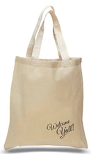 Load image into Gallery viewer, Welcome Y&#39;all tote printed in Black