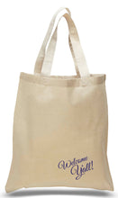 Load image into Gallery viewer, Welcome Y&#39;all tote printed in Navy Blue