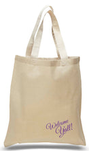 Load image into Gallery viewer, Welcome Y&#39;all tote printed in Purple
