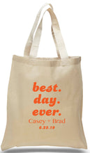Load image into Gallery viewer, Best Day Ever event tote, printed in Orange