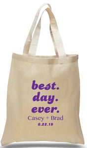 Best Day Ever event tote, printed in Purple