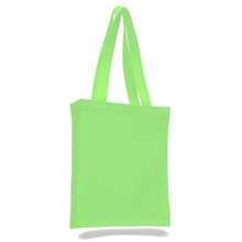 Load image into Gallery viewer, Canvas Book Bag with Gusset in Lime Green