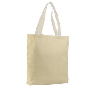 Canvas Jumbo Tote with Colored Handles in White