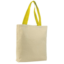 Load image into Gallery viewer, Canvas Jumbo Tote with Colored Handles in Yellow