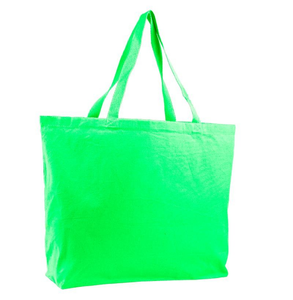 Jumbo Canvas Tote Bag in Lime Green