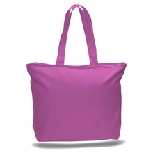 Load image into Gallery viewer, Big Canvas Zippered Tote in Light Pink
