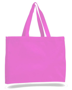 Canvas Gusset Tote in Light Pink