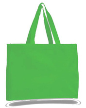 Load image into Gallery viewer, Canvas Gusset Tote in Lime Green